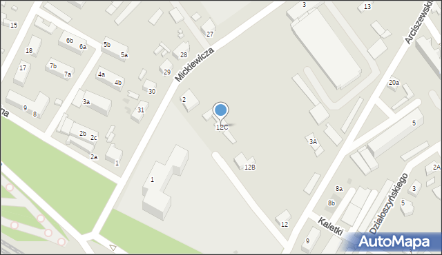 Skwierzyna, Arciszewskiego, gen., 12C, mapa Skwierzyna