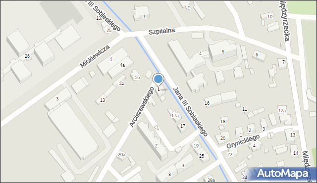 Skwierzyna, Arciszewskiego, gen., 20, mapa Skwierzyna