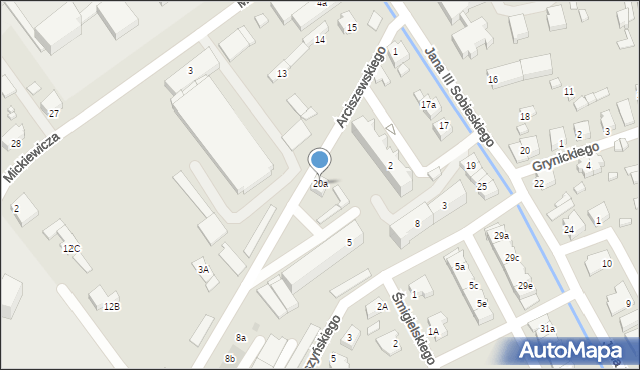 Skwierzyna, Arciszewskiego, gen., 20a, mapa Skwierzyna