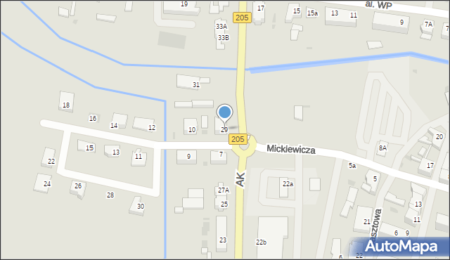 Sławno, Armii Krajowej, 29, mapa Sławno