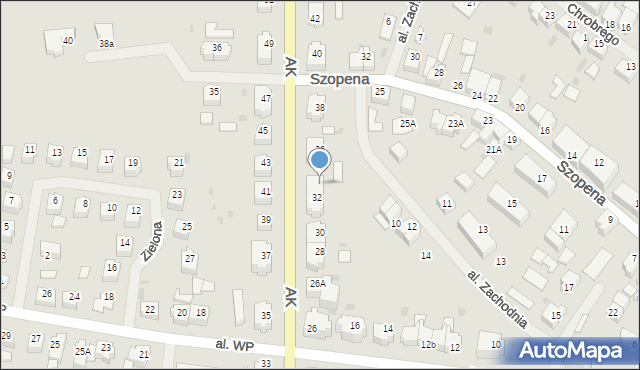 Sławno, Armii Krajowej, 34, mapa Sławno