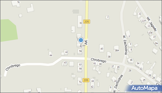 Sławno, Armii Krajowej, 61, mapa Sławno