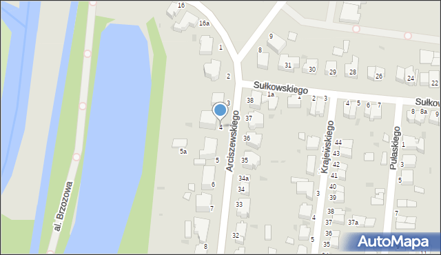 Słupsk, Arciszewskiego Krzysztofa, 4, mapa Słupska