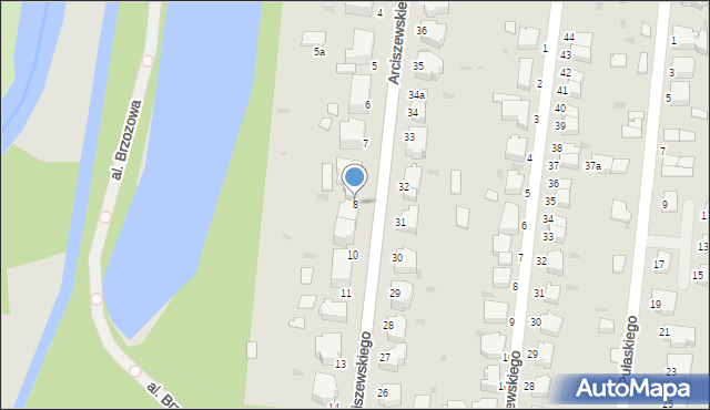 Słupsk, Arciszewskiego Krzysztofa, 8, mapa Słupska