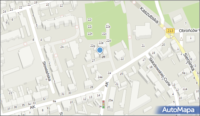 Słupsk, Armii Krajowej, 26, mapa Słupska