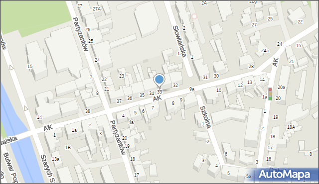 Słupsk, Armii Krajowej, 33, mapa Słupska