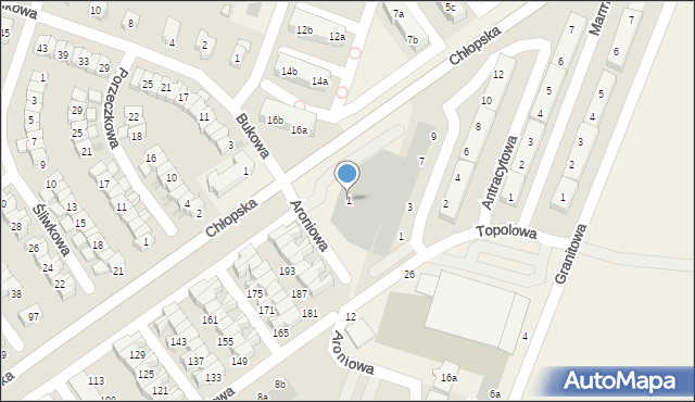 Smolec, Aroniowa, 1, mapa Smolec