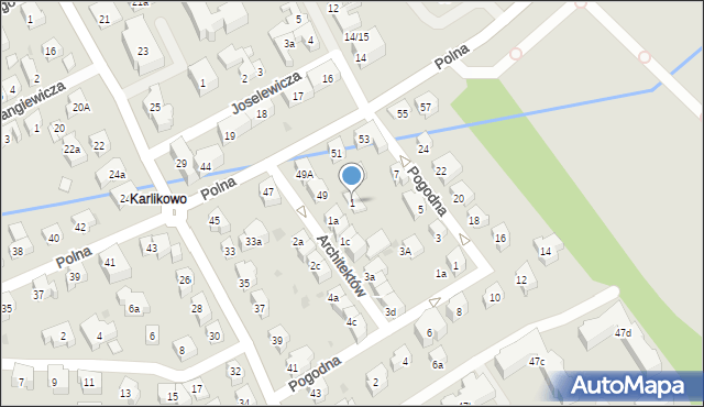 Sopot, Architektów, 1, mapa Sopotu