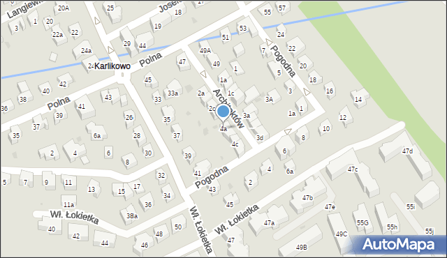 Sopot, Architektów, 4a, mapa Sopotu