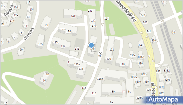 Sopot, Armii Krajowej, 145a, mapa Sopotu