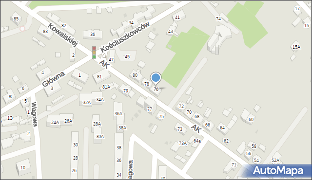 Sosnowiec, Armii Krajowej, 76, mapa Sosnowca