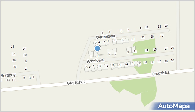 Stara Wieś, Aroniowa, 3, mapa Stara Wieś