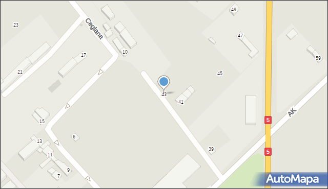 Strzegom, Armii Krajowej, 43, mapa Strzegom