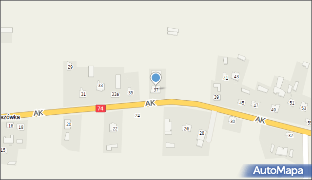 Strzyżów, Armii Krajowej, 37, mapa Strzyżów