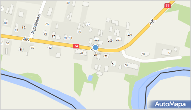 Strzyżów, Armii Krajowej, 48, mapa Strzyżów