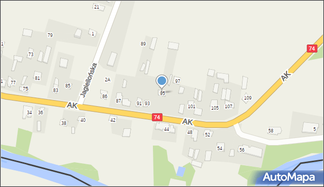 Strzyżów, Armii Krajowej, 95, mapa Strzyżów