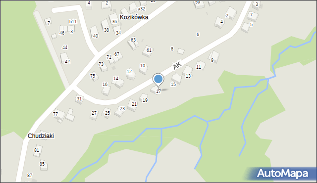 Sucha Beskidzka, Armii Krajowej, 17, mapa Sucha Beskidzka