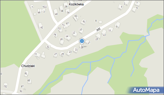 Sucha Beskidzka, Armii Krajowej, 19, mapa Sucha Beskidzka