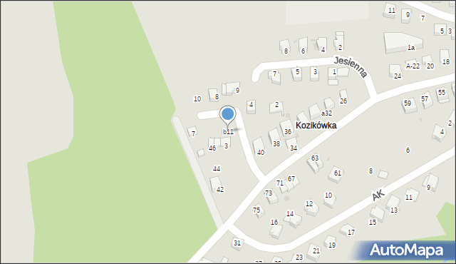 Sucha Beskidzka, Armii Krajowej, b11, mapa Sucha Beskidzka