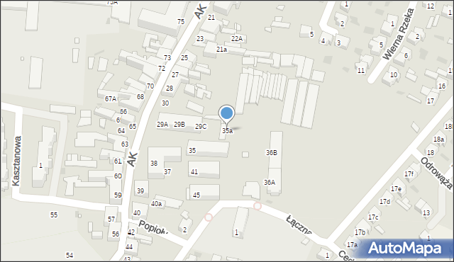 Sulechów, Armii Krajowej, 35a, mapa Sulechów