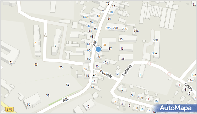 Sulechów, Armii Krajowej, 39, mapa Sulechów