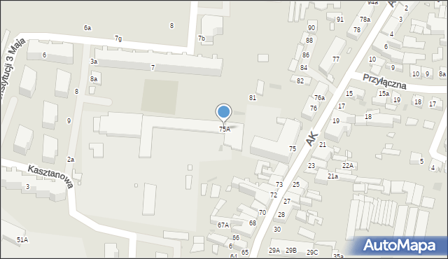 Sulechów, Armii Krajowej, 75A, mapa Sulechów