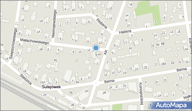 Sulejówek, Armii Krajowej, 5, mapa Sulejówek