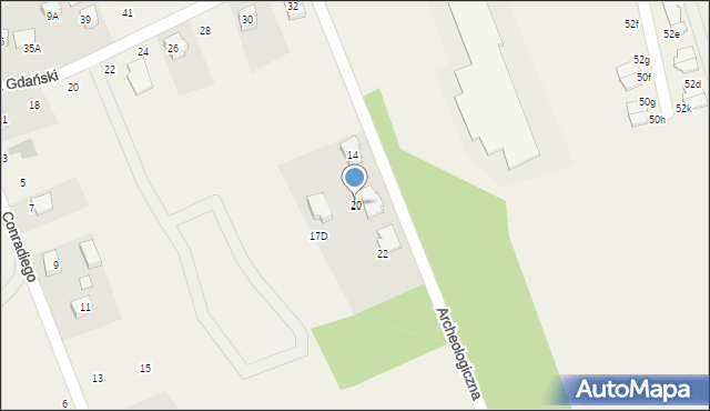 Sulmin, Archeologiczna, 20, mapa Sulmin