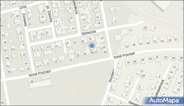 Swarzędz, Armii Poznań, 33, mapa Swarzędz