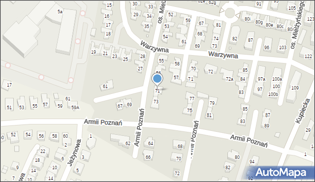 Swarzędz, Armii Poznań, 71, mapa Swarzędz