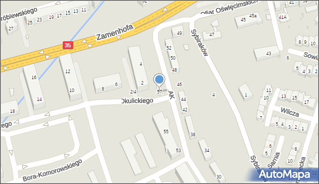 Świdnica, Armii Krajowej, 57, mapa Świdnicy