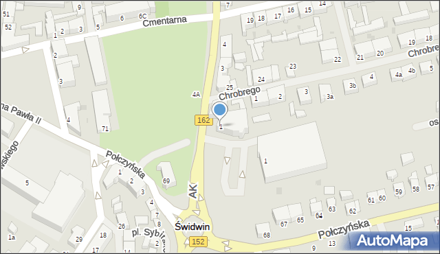 Świdwin, Armii Krajowej, 1, mapa Świdwin