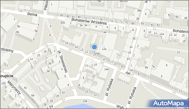 Świnoujście, Armii Krajowej, 13, mapa Świnoujście