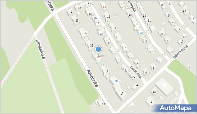 Szczecin, Arkońska, 20, mapa Szczecina