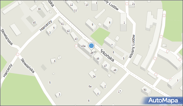 Szczecin, Arkońska, 45, mapa Szczecina