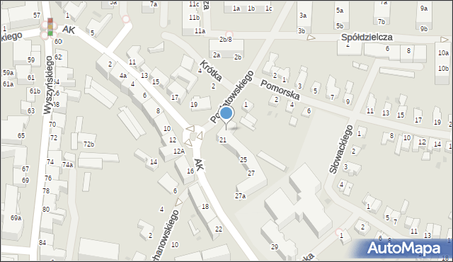 Szczecinek, Armii Krajowej, 21a, mapa Szczecinek
