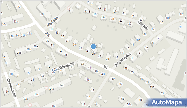 Szczecinek, Armii Krajowej, 45, mapa Szczecinek