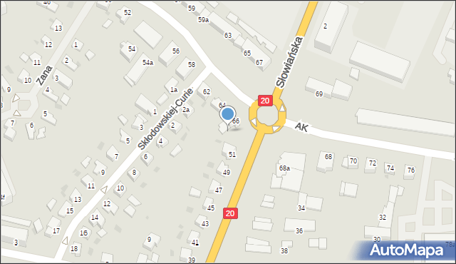 Szczecinek, Armii Krajowej, 66a, mapa Szczecinek