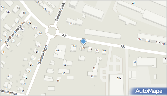 Szczecinek, Armii Krajowej, 70, mapa Szczecinek