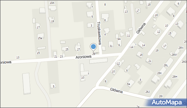 Szczęsna, Aroniowa, 29, mapa Szczęsna