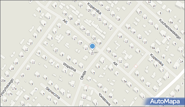 Szczytno, Armii Krajowej, 11, mapa Szczytno