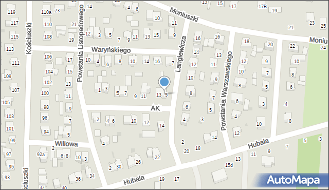 Szydłowiec, Armii Krajowej, 15, mapa Szydłowiec