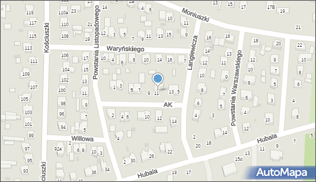 Szydłowiec, Armii Krajowej, 9/11, mapa Szydłowiec