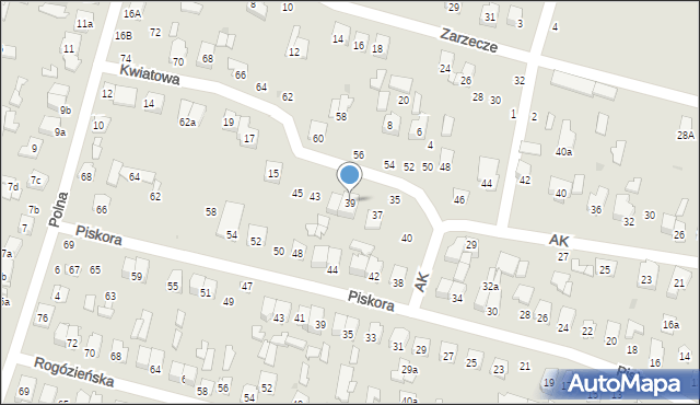 Tomaszów Lubelski, Armii Krajowej, 39, mapa Tomaszów Lubelski
