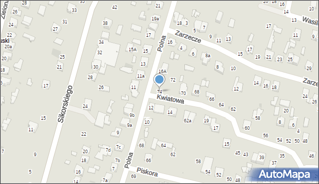 Tomaszów Lubelski, Armii Krajowej, 74, mapa Tomaszów Lubelski