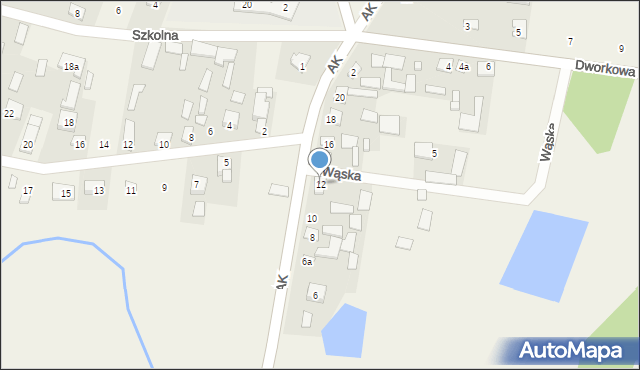 Turośń Dolna, Armii Krajowej, 12, mapa Turośń Dolna