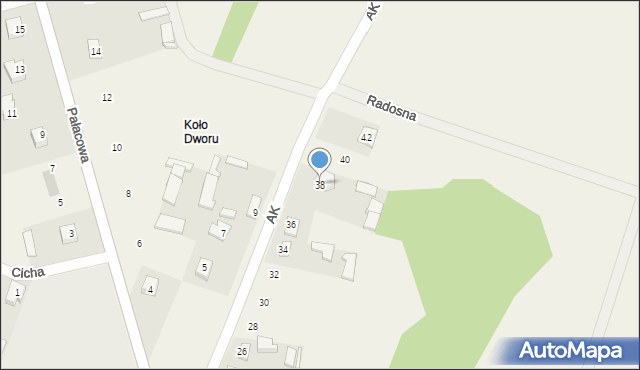Turośń Dolna, Armii Krajowej, 38, mapa Turośń Dolna