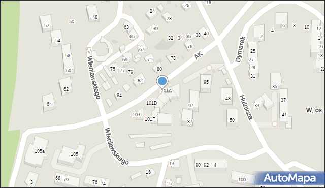 Tychy, Armii Krajowej, 101B, mapa Tychów