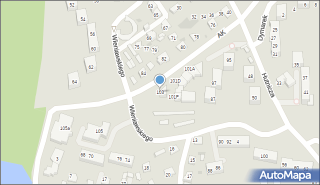 Tychy, Armii Krajowej, 103, mapa Tychów