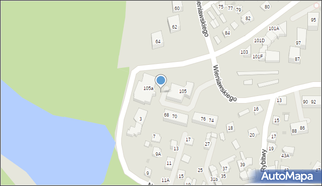 Tychy, Armii Krajowej, 105b, mapa Tychów